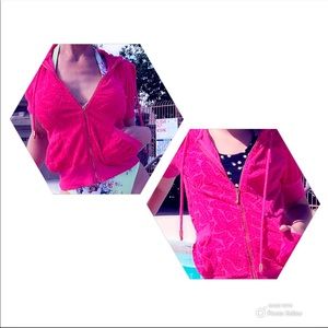 Juicy Couture terry cloth short sleeve hoodie